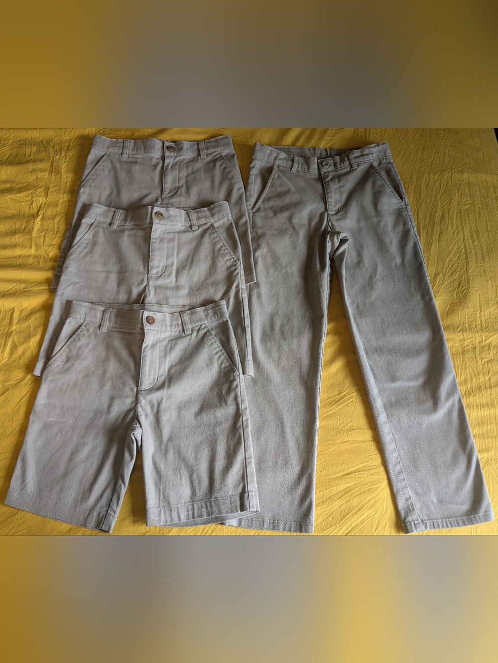 4️⃣ Wonder Nation & Nautica Boy's Khaki Chino Shorts(3) & Pant(1); Size: 10